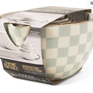 Thyme & Table Signature Collection Green Check Mixing Bowl Set